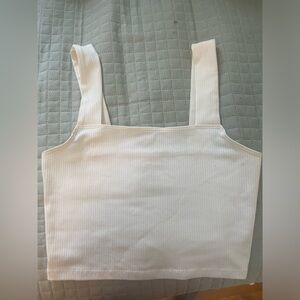 white ribbed american eagle tank